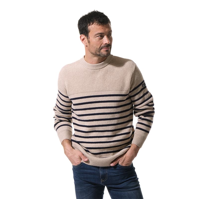 Pull HUBLOT Horacio 2XL Ecume Chine/Marine