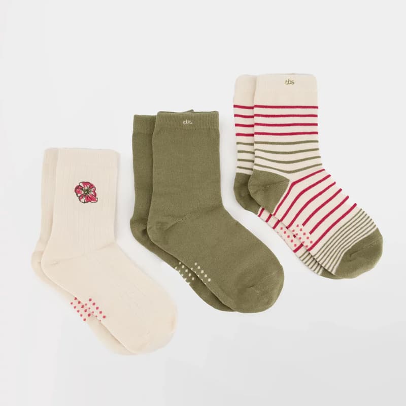 Lot de 3 paires de Chaussettes TBS Setladie 35/38 6B6 *Nymphe + Lierre + Beige