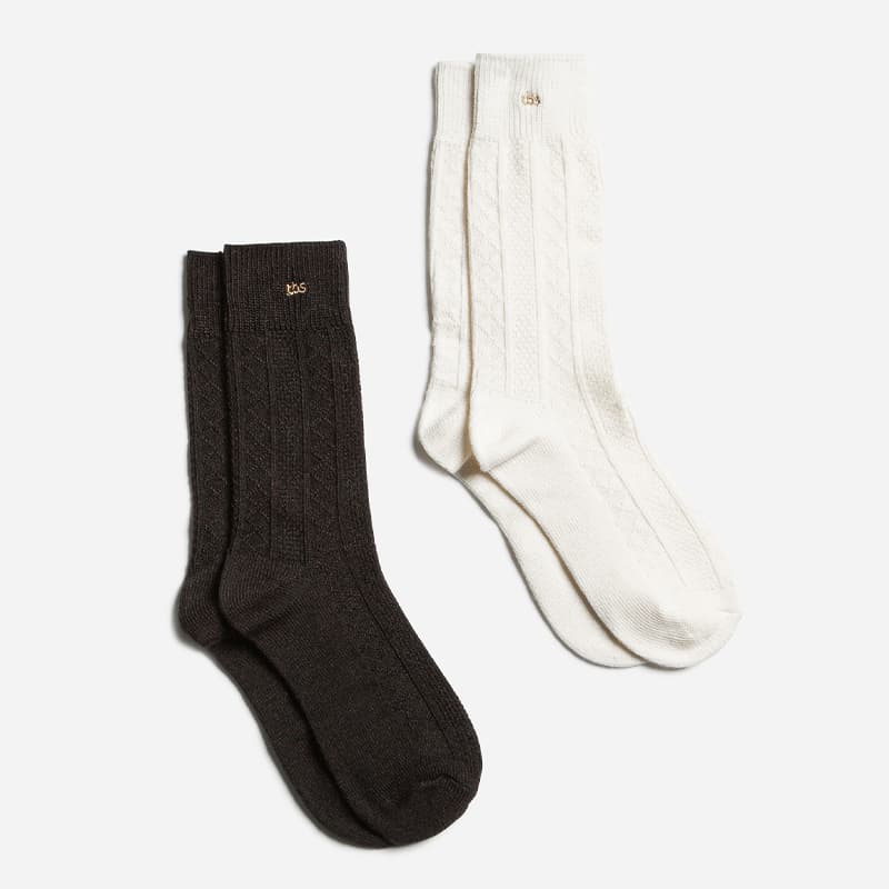Chaussettes TBS Duochaud 35/38 04D Noir / Craie