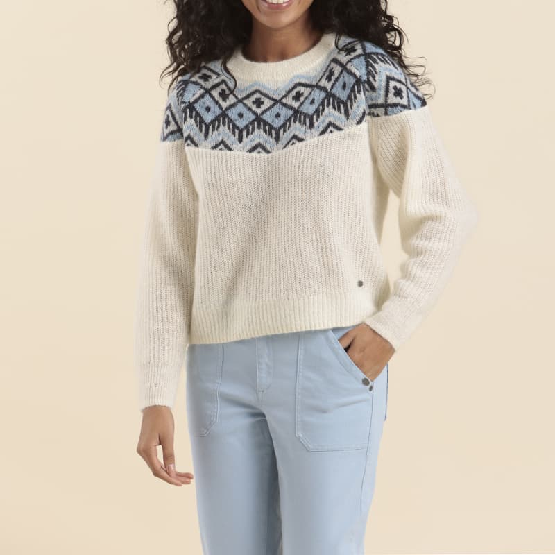 Pull jacquard MAT DE MISAINE Topaze XL J210 Jacq. Bleu Nuit