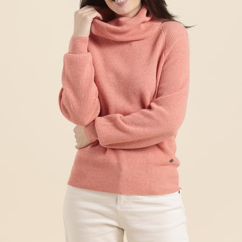 Pull col roulé MAT DE MISAINE Treboul S U3737 Litchi Fonce