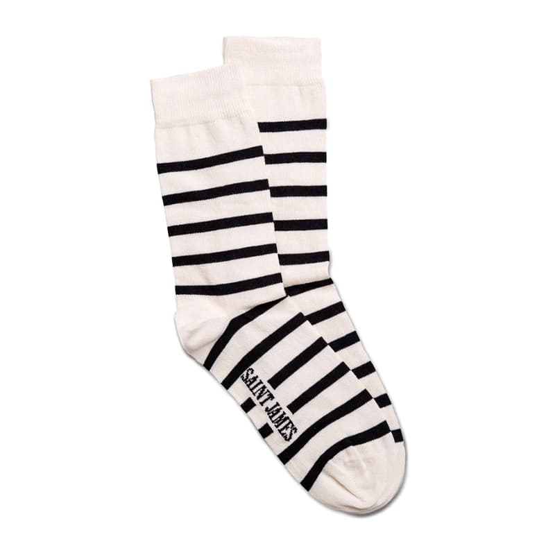 Chaussettes SAINT JAMES Pieds Rayés II 41/46 Ecru/Marine