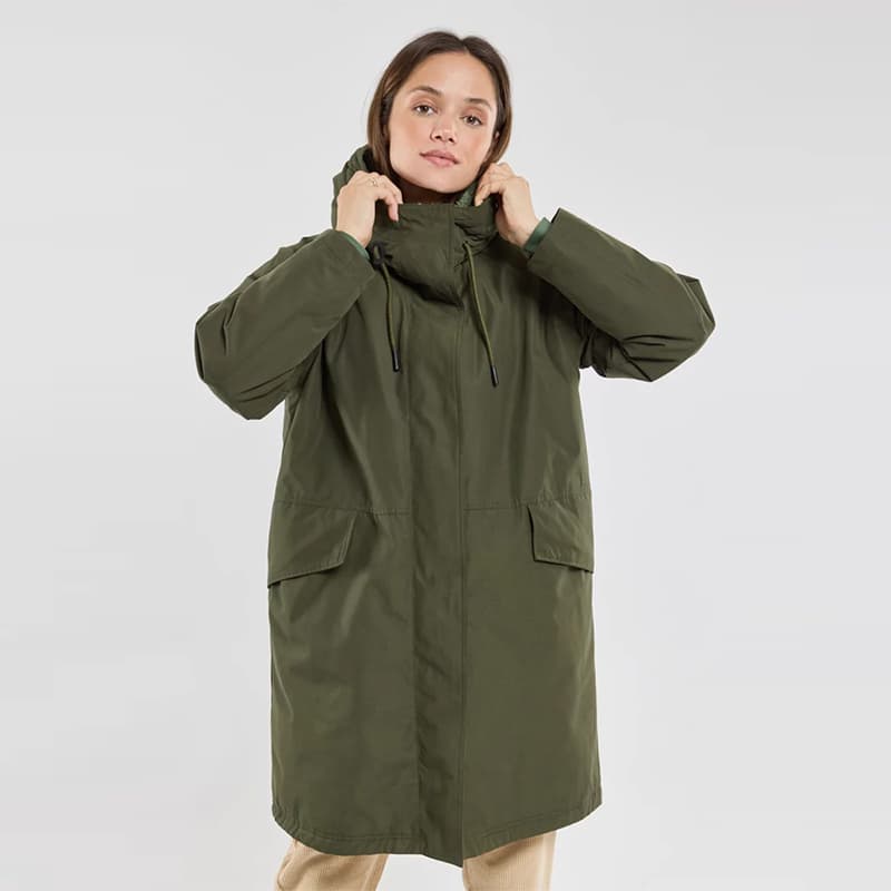 Parka longue imperméable doublée polaire moutonnée BERMUDES Brane 42 b072 Kaki