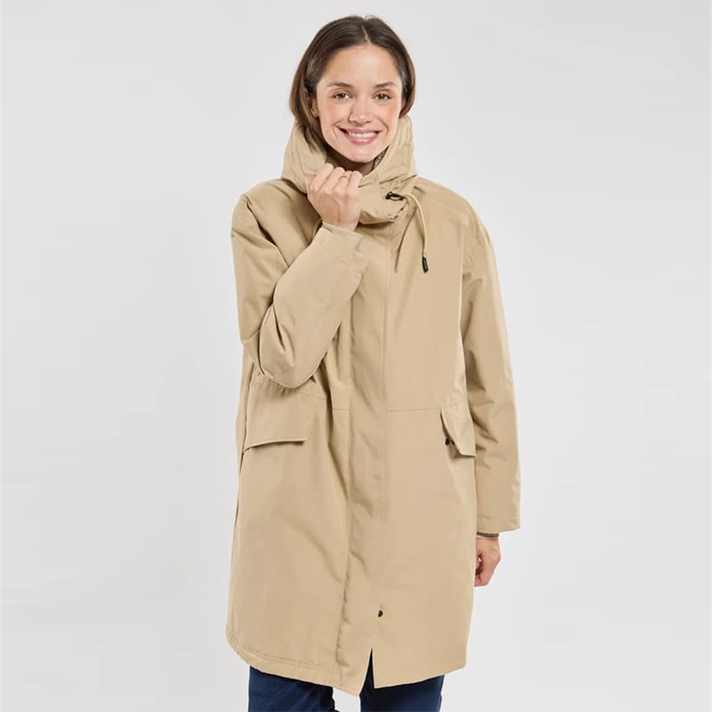 Parka longue imperméable doublée polaire moutonnée BERMUDES Brane 44 b200 Beige