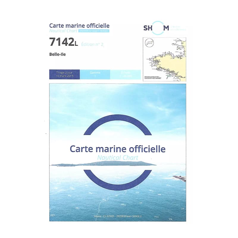Carte marine SHOM - 7142L - Belle-Ile