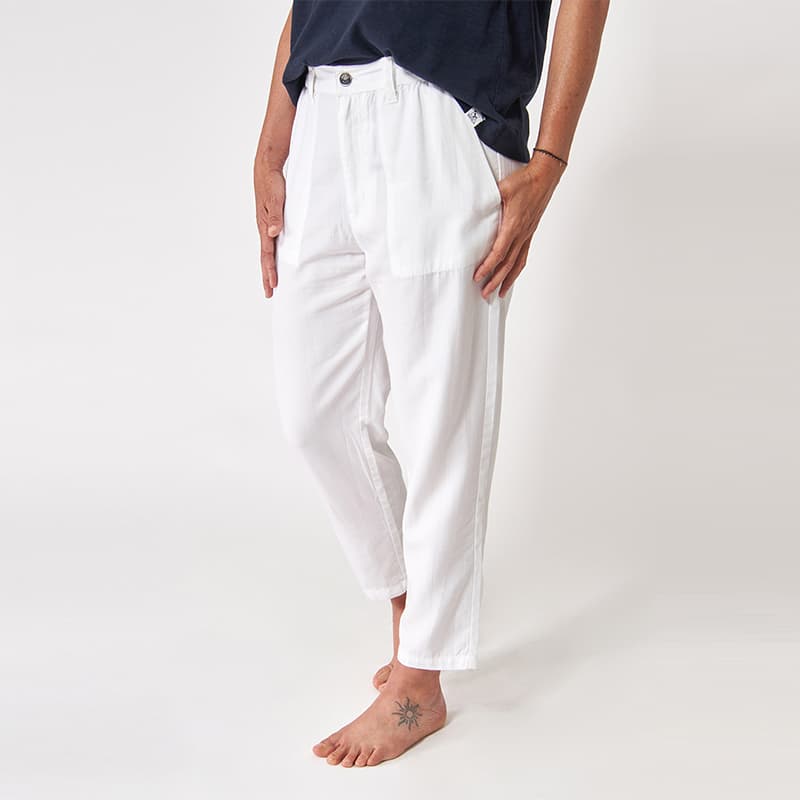 Pantalon en Tencel BATELA A1982 44 BL Blanc