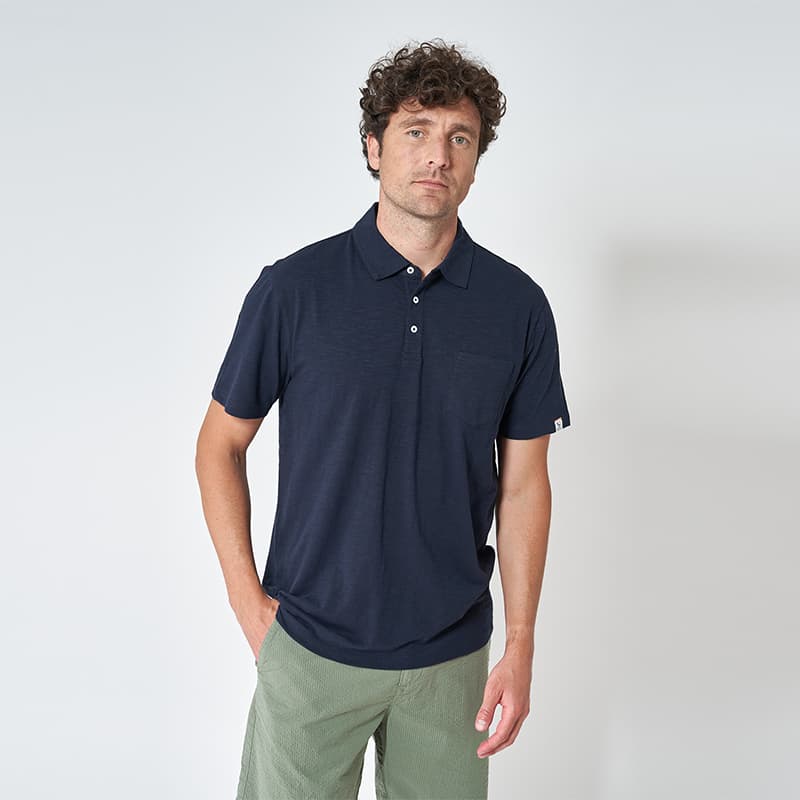 Polo basique en Jersey flammé BATELA  A1904 2XL MA Marine