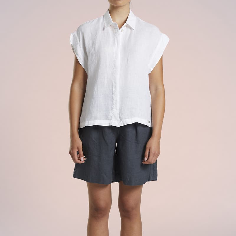 Chemise en Lin MAT DE MISAINE Cala 22583 38 U1 Blanc