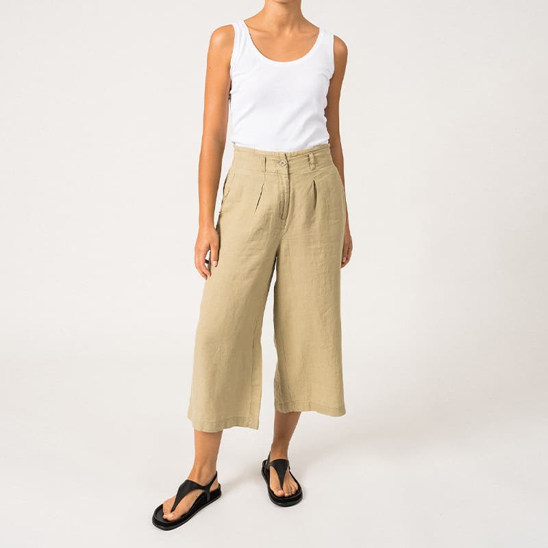 Pantacourt en Lin SAINT JAMES Chloe 42 Amandier