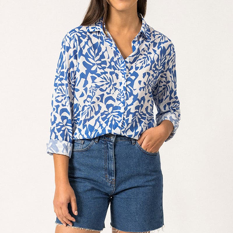 Chemisier SAINT JAMES Jeanne 38 Blanc/Mer