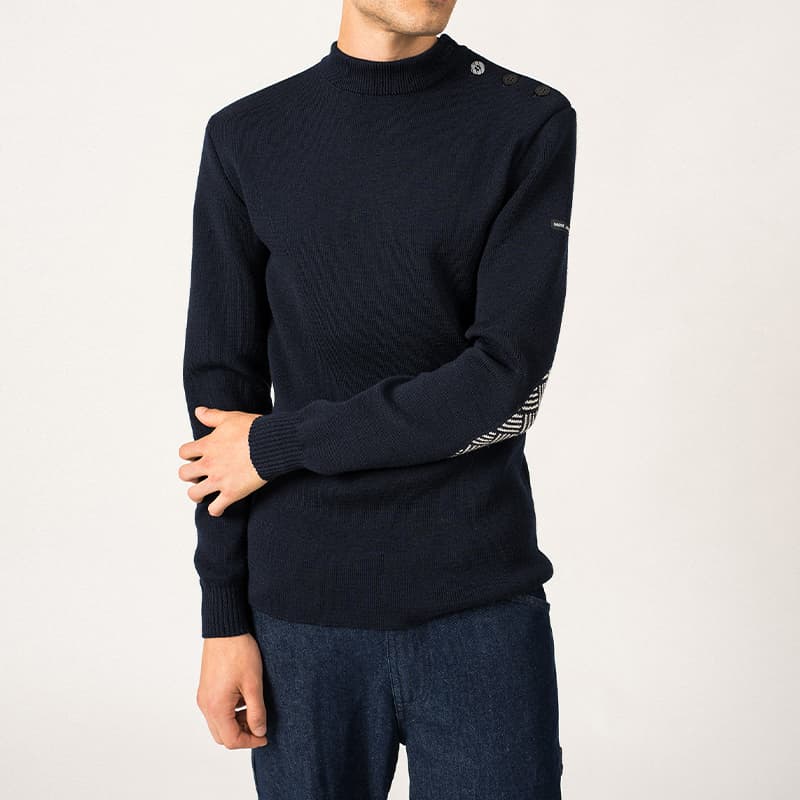 Pull SAINT JAMES Matelot Equipage L Marine/Ecru