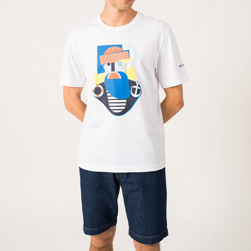 T-shirt SAINT JAMES Ben Graphic 3XL Blanc/Multic0