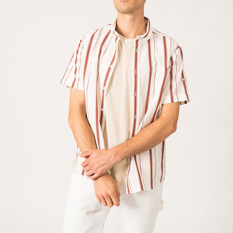 Chemise SAINT JAMES Neil 3XL Craie/Terracotta