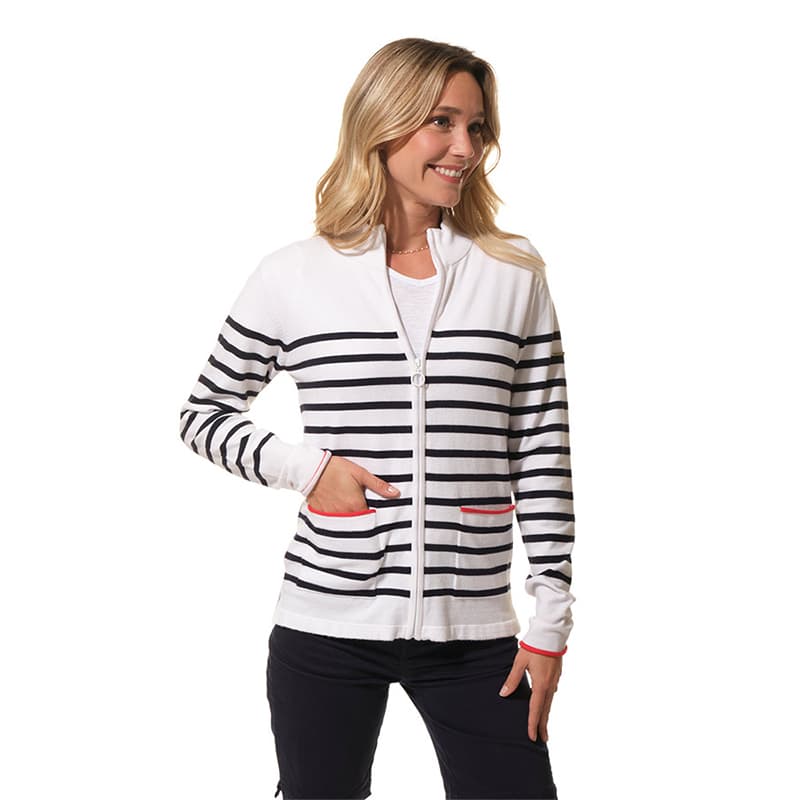 Gilet zippé  HUBLOT Joelle M Blanc/Marine/Rouge