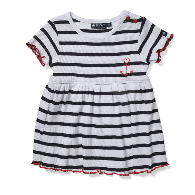 Robe HUBLOT Gracieuse 9 Mois Blanc/Marine