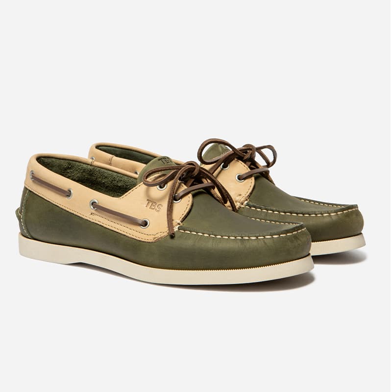 Chaussures bateau TBS Phenis 40 D58 *Olive + Beige