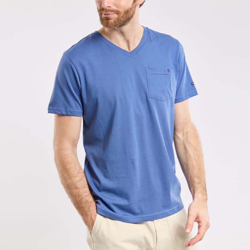 T-Shirt col V avec poche ARMOR-LUX 79492 L DE5 Obscur