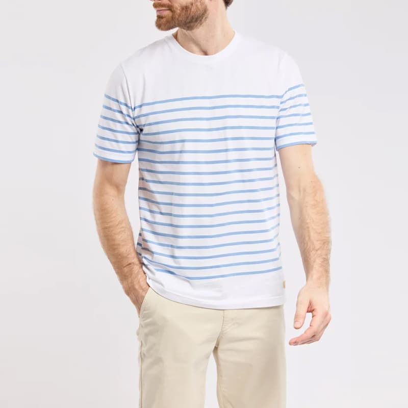 Marinière ARMOR-LUX Etel couleur 76827 L QXG Blanc/Flax Blue