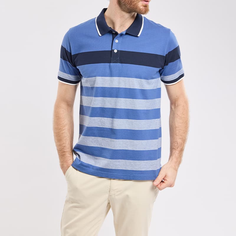 Polo rayé ARMOR-LUX 73154 Taille 2XL QKL Obscur/Milk/Marine