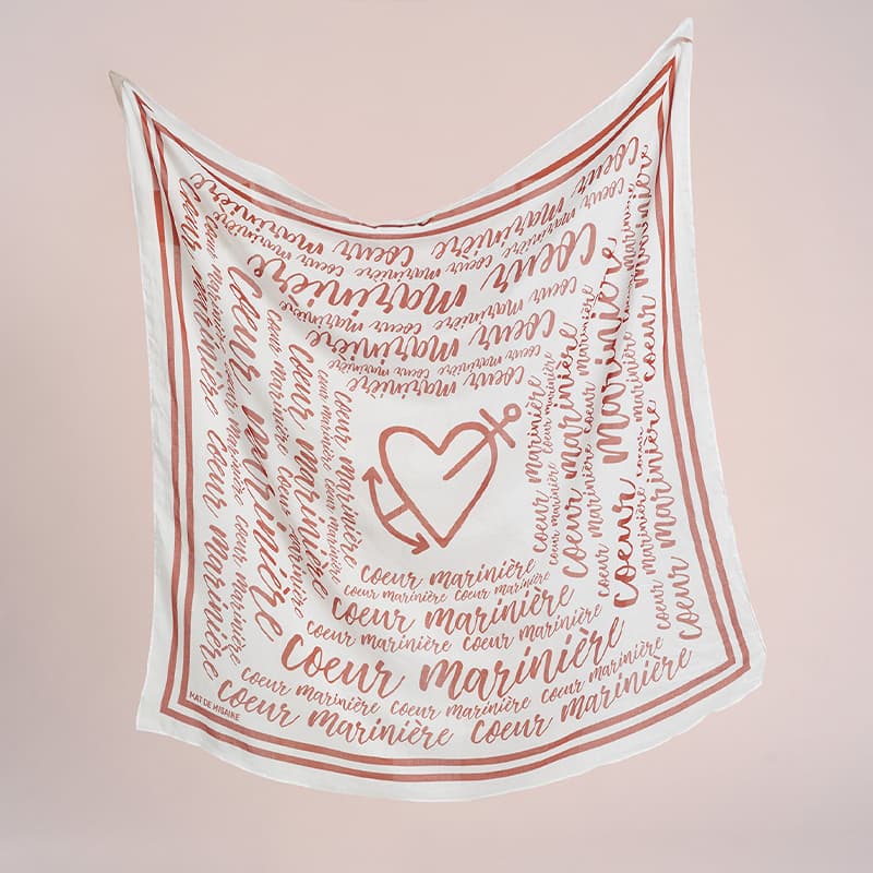 Carré coton MAT DE MISAINE Coeur TU I38 Imprime Tulipe