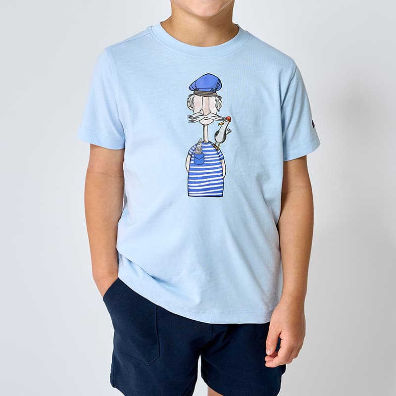 T-shirt BATELA Marin Et Mouette N1922 12 Ans SY Skyway