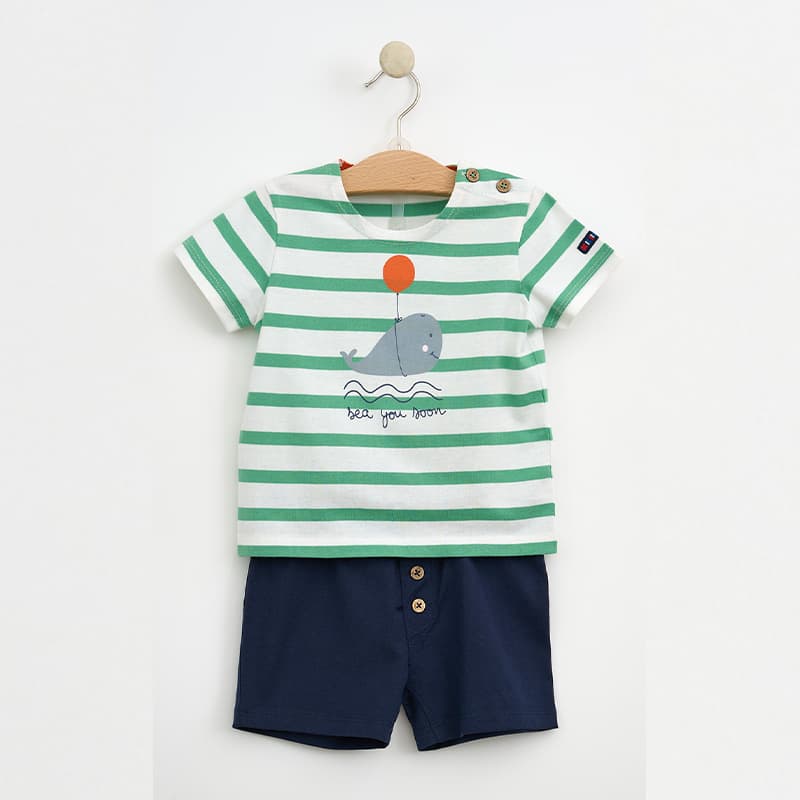 Ensemble BATELA Sea you soon B2550 12 Mois C/GP Cord Green Spruce