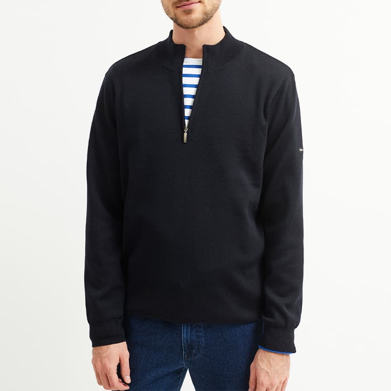 Pull SAINT JAMES Crossley M Navy/Gris