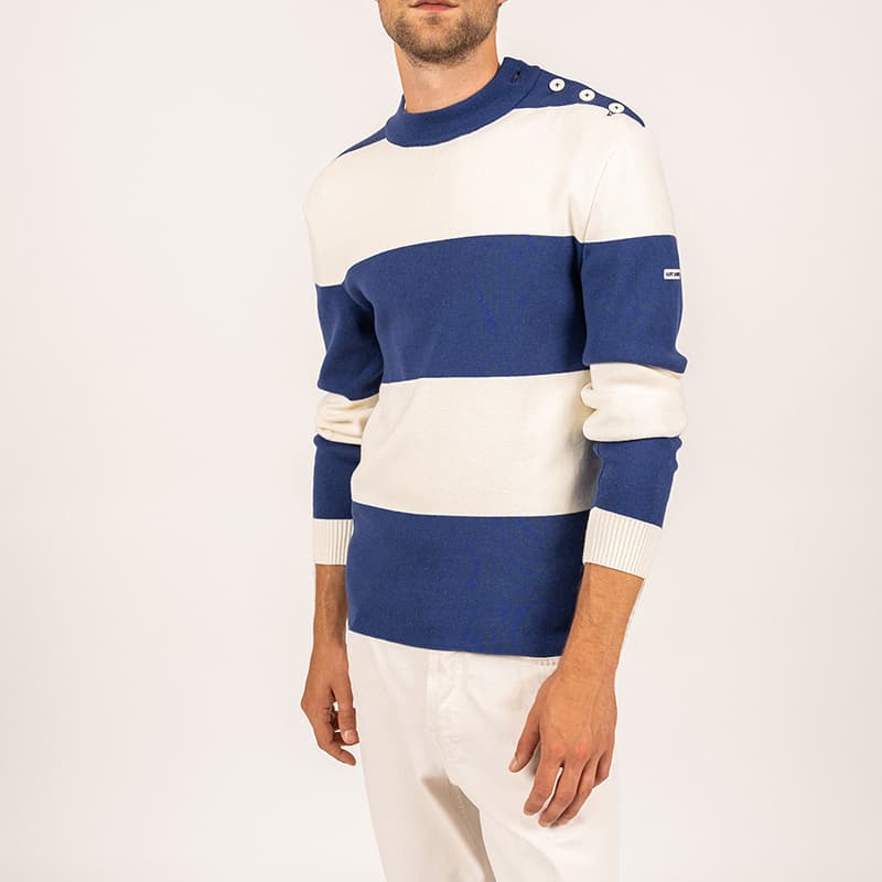 Pull SAINT JAMES Hague M Indigo/Ecume