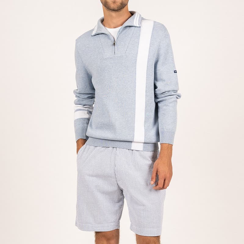 Pull SAINT JAMES Bilbao S Ciel Ch/Blanc
