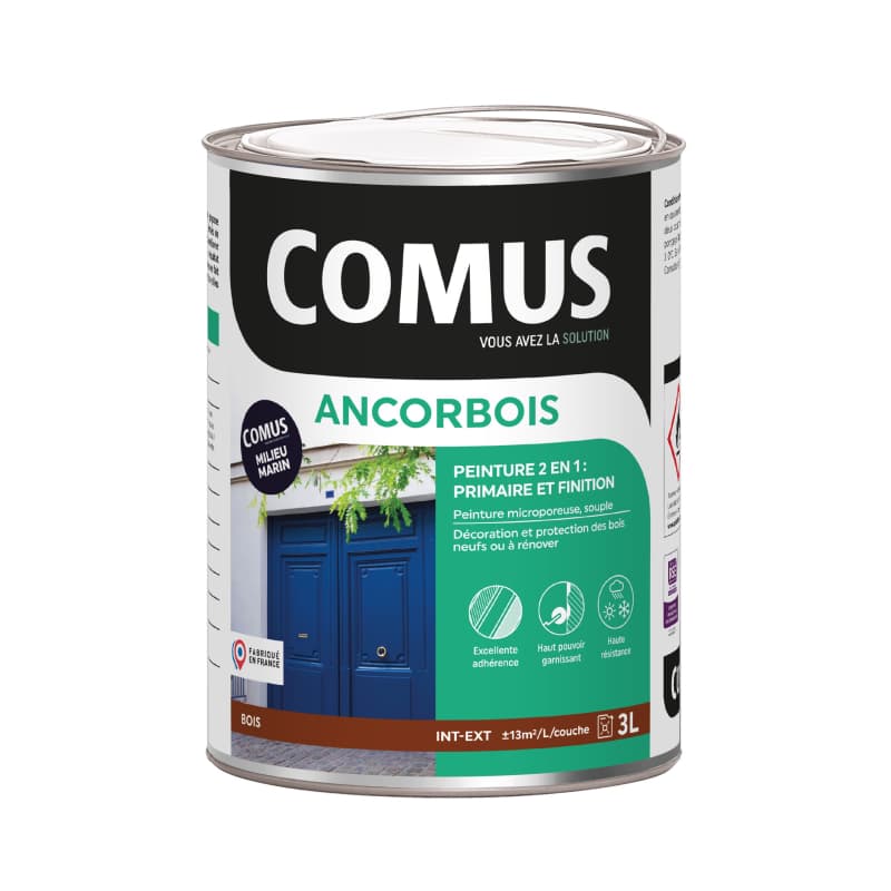 Peinture Ancorbois COMUS MARINE 1 Litre Bleu Drapeau 108