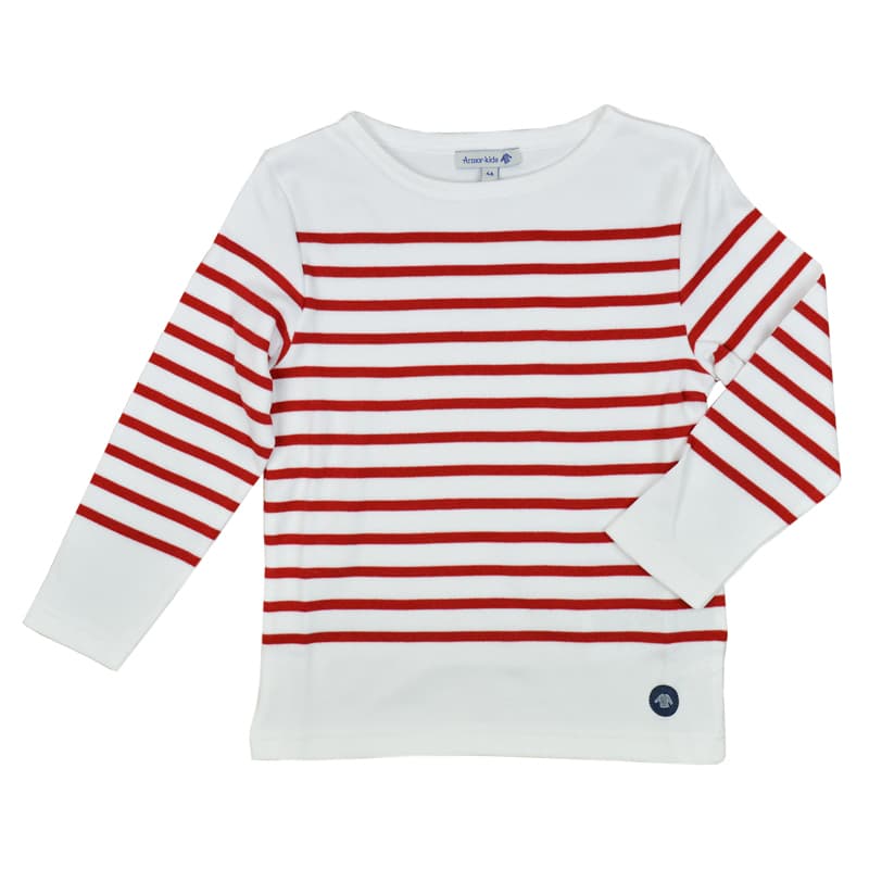 Marinière ARMOR-LUX Amiral Blanc/Braise 10 Ans