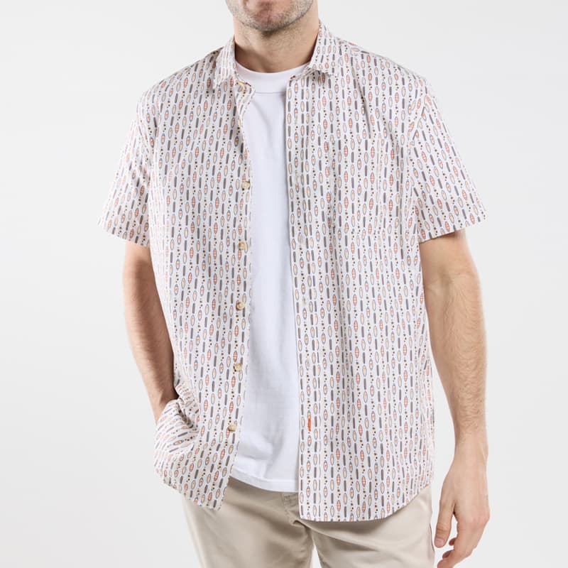 Chemise BERMUDES Elwinco XL Bb73 Ecru Aop