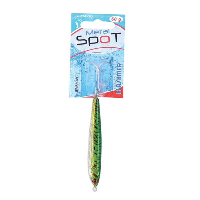 Leurre Jig Metal Spot FLASHMER - 28G MAQUEREAU VERT 28 g