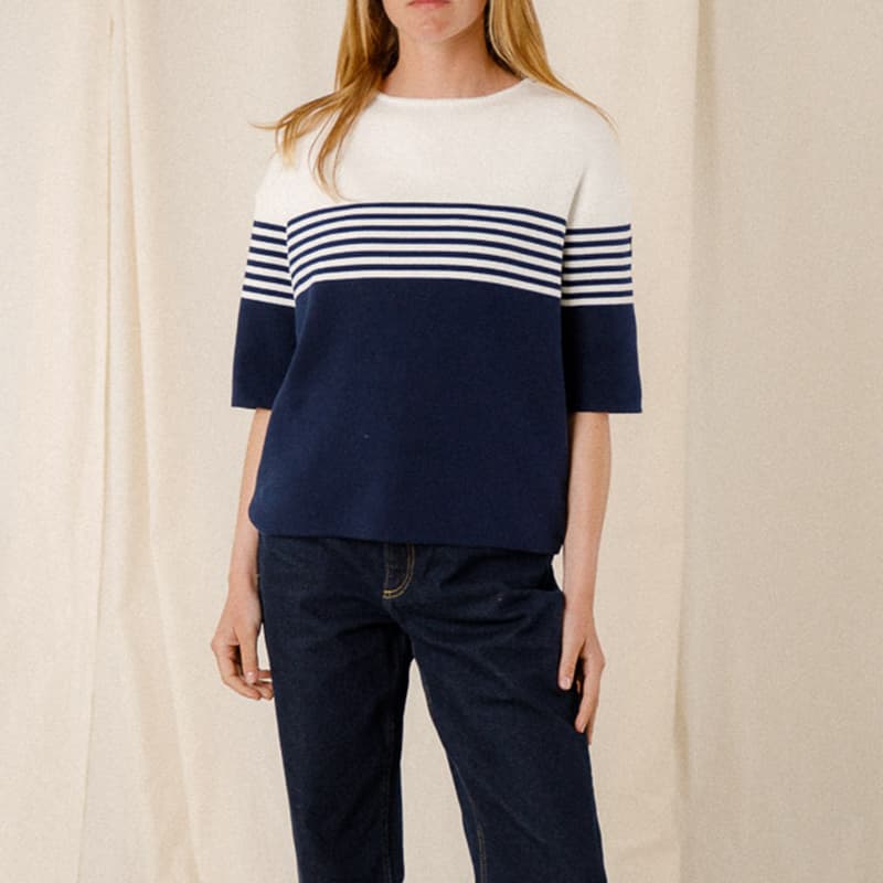 Pull ROYAL MER Morwena B 44 Marine/Ecru