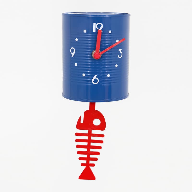 Horloge bleue  "Boite de Conserve" BATELA DECO