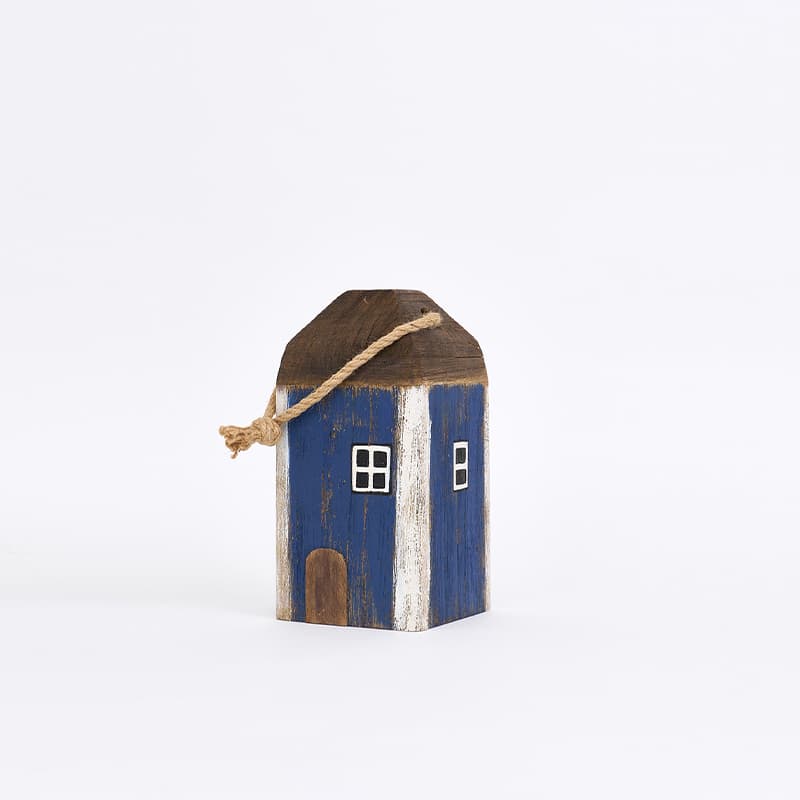 Cale-porte maison en bois Bleu BATELA DECO