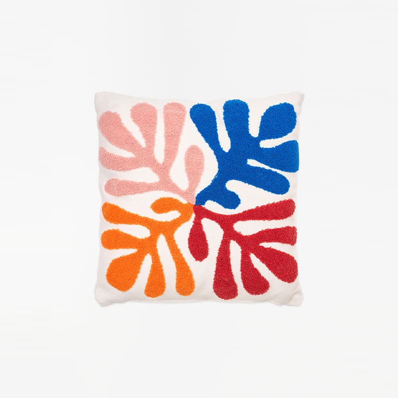 Coussin carré "Algues colorées" BATELA DECO