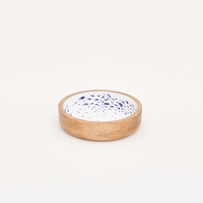 Bol plat en bois émaillé Poissons Ø 16 BATELA DECO