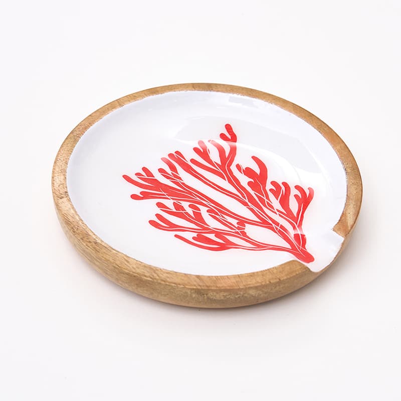 Repose cuillère en bois émaillé "Corail"  BATELA DECO