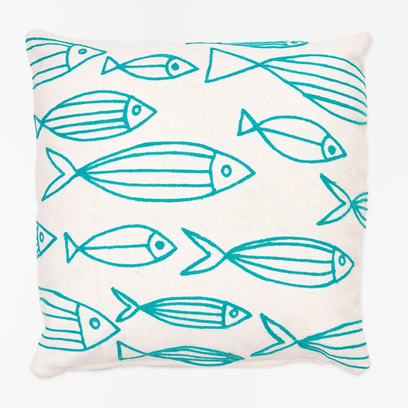 Coussin carré "Banc De Poissons" BATELA DECO