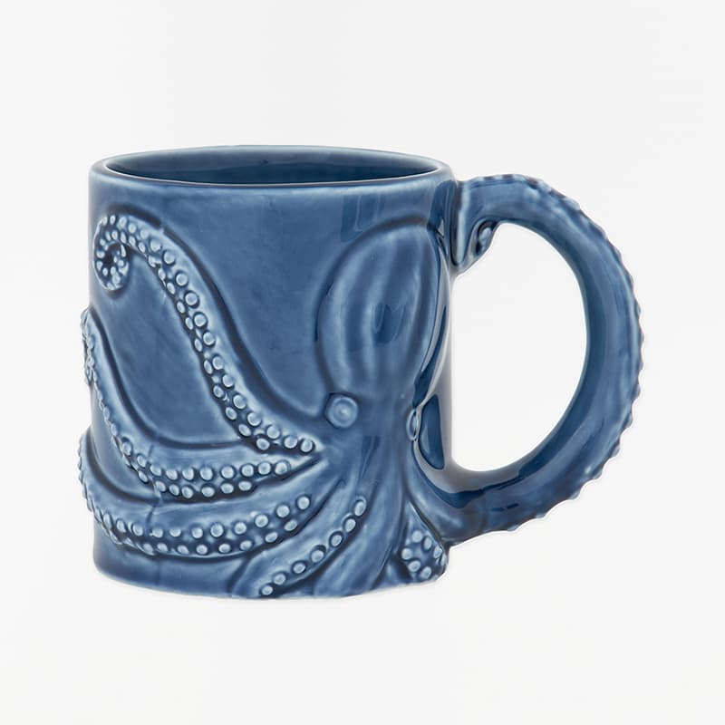 Mug bleu relief "Poulpe" BATELA DECO