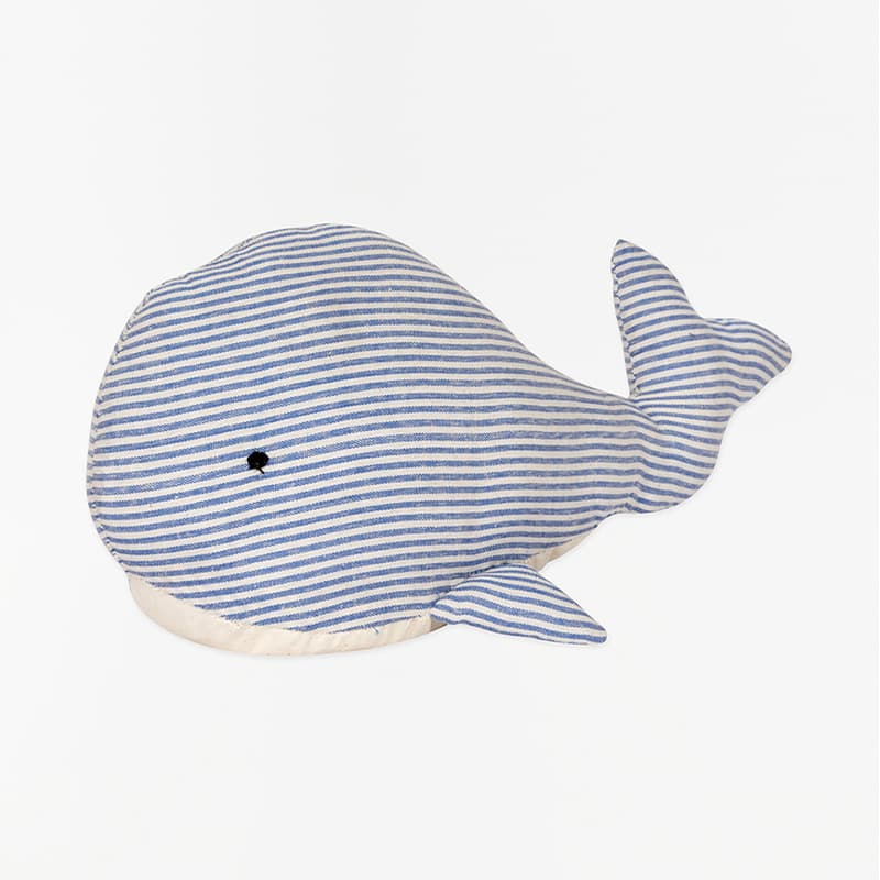 Cale porte en tissu "Baleine rayée" BATELA DECO