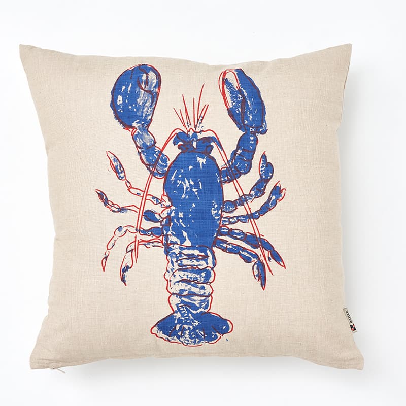 Coussin carré "Homard bleu" BATELA DECO