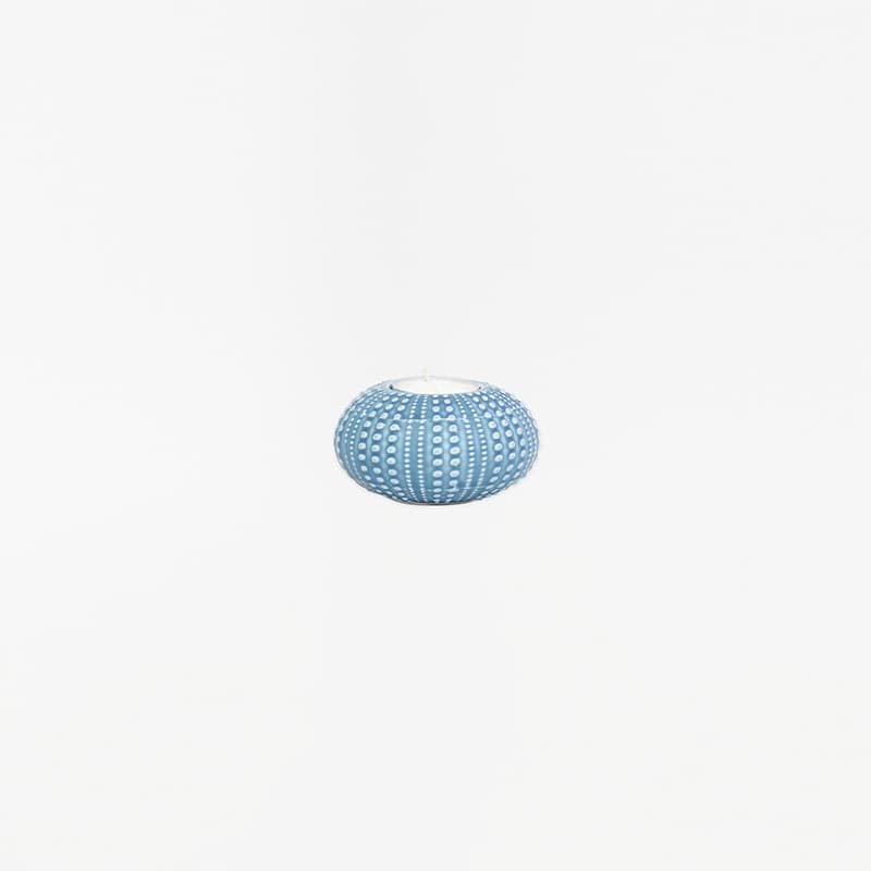 Bougeoir "Oursin" bleu  Ø9 BATELA DECO