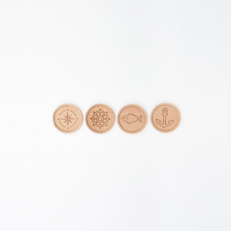 Set de 4 dessous de verre en bois Ø 10 BATELA DECO