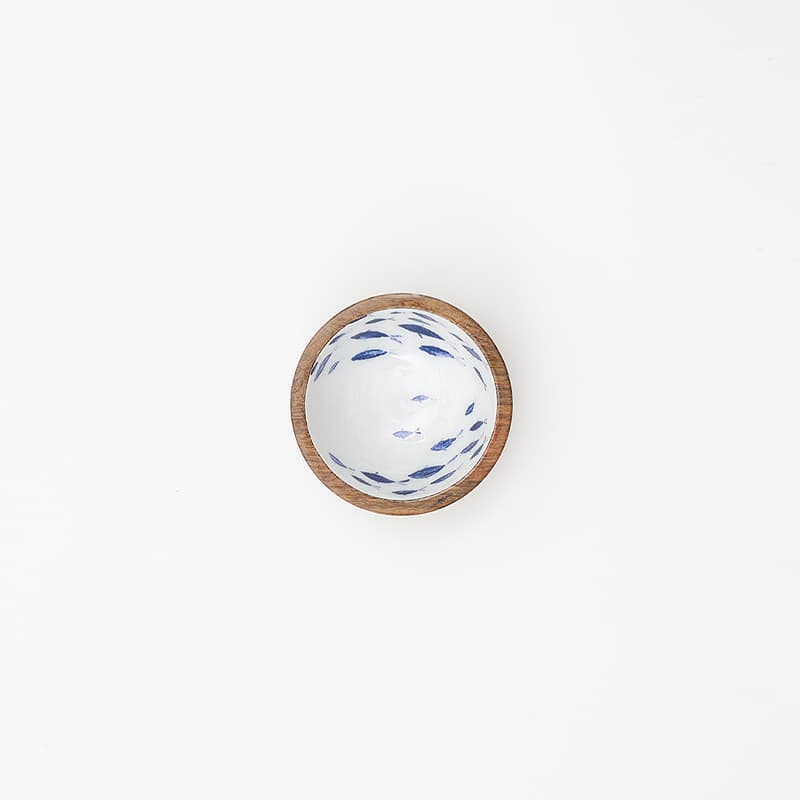 Bol en bois émaillé "Poissons" Ø 15 BATELA DECO