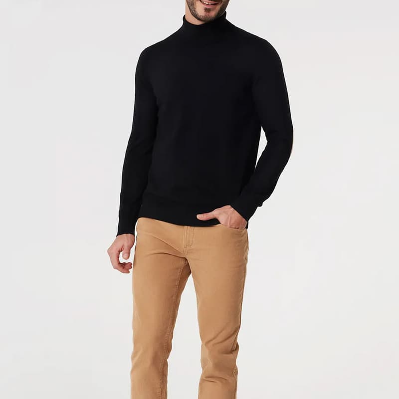Pull à col roulé TBS Malikrol M 024 Noir