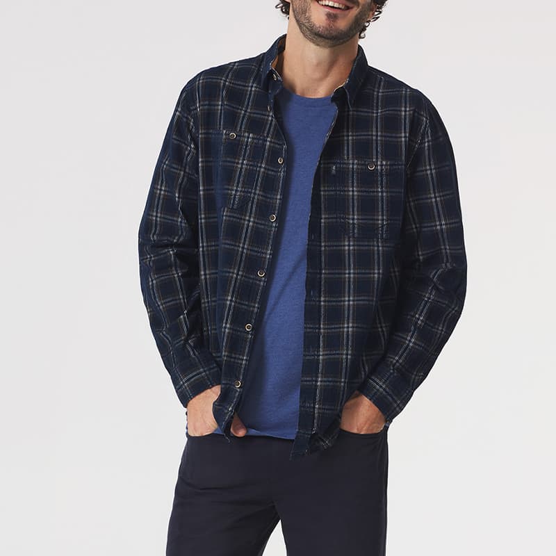 Chemise velours TBS Floydche 3XL 032 Marine