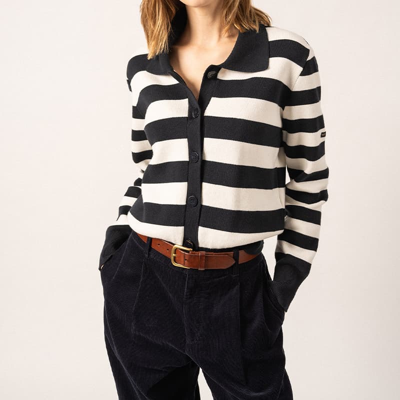 Gilet SAINT JAMES Galway 46 Navy/Ecume