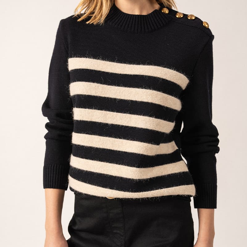 Pull SAINT JAMES Gala 40 Navy/Ecume